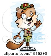 Clipart Of A Waving Female Squirrel Scout Royalty Free Vector Illustration by Cory Thoman