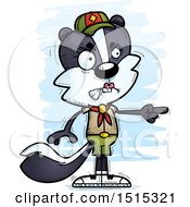 Clipart Of A Mad Pointing Female Skunk Scout Royalty Free Vector Illustration