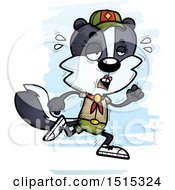Clipart Of A Tired Running Female Skunk Scout Royalty Free Vector Illustration by Cory Thoman