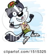 Clipart Of A Jumping Female Skunk Scout Royalty Free Vector Illustration