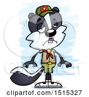 Clipart Of A Sad Female Skunk Scout Royalty Free Vector Illustration