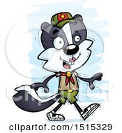 Clipart Of A Walking Female Skunk Scout Royalty Free Vector Illustration