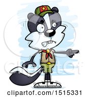 Clipart Of A Mad Pointing Male Skunk Scout Royalty Free Vector Illustration by Cory Thoman