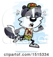 Clipart Of A Tired Running Male Skunk Scout Royalty Free Vector Illustration by Cory Thoman