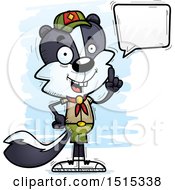Clipart Of A Talking Male Skunk Scout Royalty Free Vector Illustration by Cory Thoman