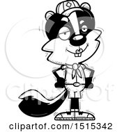 Clipart Of A Black And White Confident Female Skunk Scout Royalty Free Vector Illustration