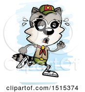 Clipart Of A Tired Running Male Raccoon Scout Royalty Free Vector Illustration by Cory Thoman