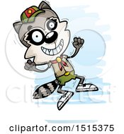 Poster, Art Print Of Jumping Male Raccoon Scout