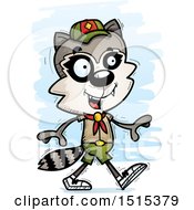 Clipart Of A Walking Male Raccoon Scout Royalty Free Vector Illustration by Cory Thoman