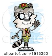 Clipart Of A Waving Male Raccoon Scout Royalty Free Vector Illustration by Cory Thoman