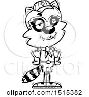 Clipart Of A Black And White Confident Female Raccoon Scout Royalty Free Vector Illustration