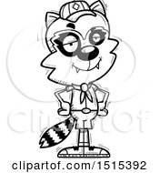 Clipart Of A Black And White Confident Male Raccoon Scout Royalty Free Vector Illustration