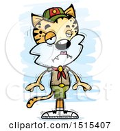 Clipart Of A Sad Female Bobcat Scout Royalty Free Vector Illustration