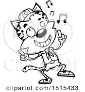 Poster, Art Print Of Black And White Happy Dancing Male Bobcat Scout