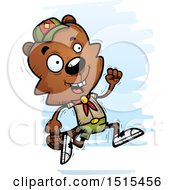 Clipart Of A Running Male Beaver Scout Royalty Free Vector Illustration