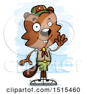 Poster, Art Print Of Waving Male Beaver Scout