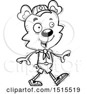 Poster, Art Print Of Black And White Walking Male Bear Scout