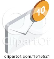 Clipart Of A 3d Envelope Email Icon Royalty Free Vector Illustration