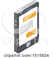 Clipart Of A 3d Smart Phone And Text Messages Icon Royalty Free Vector Illustration