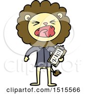 Cartoon Lion Salesman