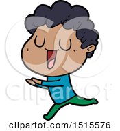 Laughing Cartoon Man Running