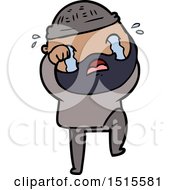 Poster, Art Print Of Cartoon Bearded Man Crying And Stamping Foot