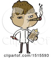 Poster, Art Print Of Cartoon Salesman Smoking
