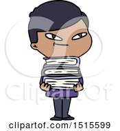 Cartoon Boy With Books by lineartestpilot