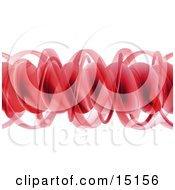 Red Complex Horizontal Spiral Of DNA Clipart Graphic Illustration