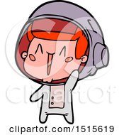Poster, Art Print Of Happy Cartoon Astronaut Waving