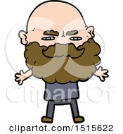 Poster, Art Print Of Cartoon Man With Beard Frowning
