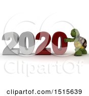 Clipart Of A 3d New Year 2020 With A Tortoise Royalty Free Illustration by KJ Pargeter