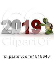 Poster, Art Print Of 3d New Year 2019 With A Tortoise