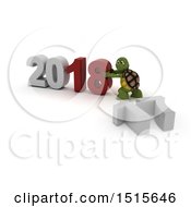 Poster, Art Print Of 3d New Year 2018 With A Tortoise