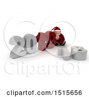 Poster, Art Print Of 3d New Year 2019 With Santa Claus