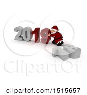 Poster, Art Print Of 3d New Year 2019 With Santa Claus