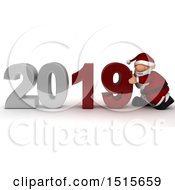 Poster, Art Print Of 3d New Year 2019 With Santa Claus