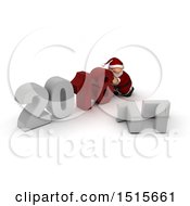 Poster, Art Print Of 3d New Year 2018 With Santa Claus