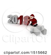 Poster, Art Print Of 3d New Year 2018 With Santa Claus