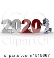 Poster, Art Print Of 3d New Year 2020 With A Robot