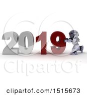 Poster, Art Print Of 3d New Year 2019 With A Robot