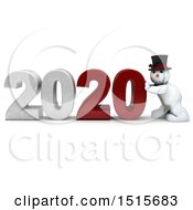 Poster, Art Print Of 3d New Year 2020 With A Snowman