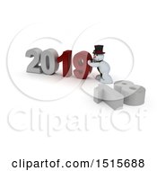 Poster, Art Print Of 3d New Year 2019 With A Snowman