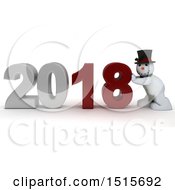 Poster, Art Print Of 3d New Year 2018 With A Snowman