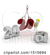 Poster, Art Print Of 3d New Year 2020 With A White Man Using A Hoist