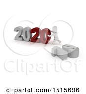 Poster, Art Print Of 3d New Year 2020 With A White Man