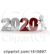 Clipart Of A 3d New Year 2020 With A White Man Royalty Free Illustration