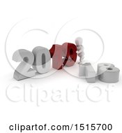 Clipart Of A 3d New Year 2019 With A White Man Royalty Free Illustration