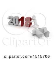 Poster, Art Print Of 3d New Year 2018 With A White Man