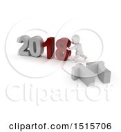 Clipart Of A 3d New Year 2018 With A White Man Royalty Free Illustration